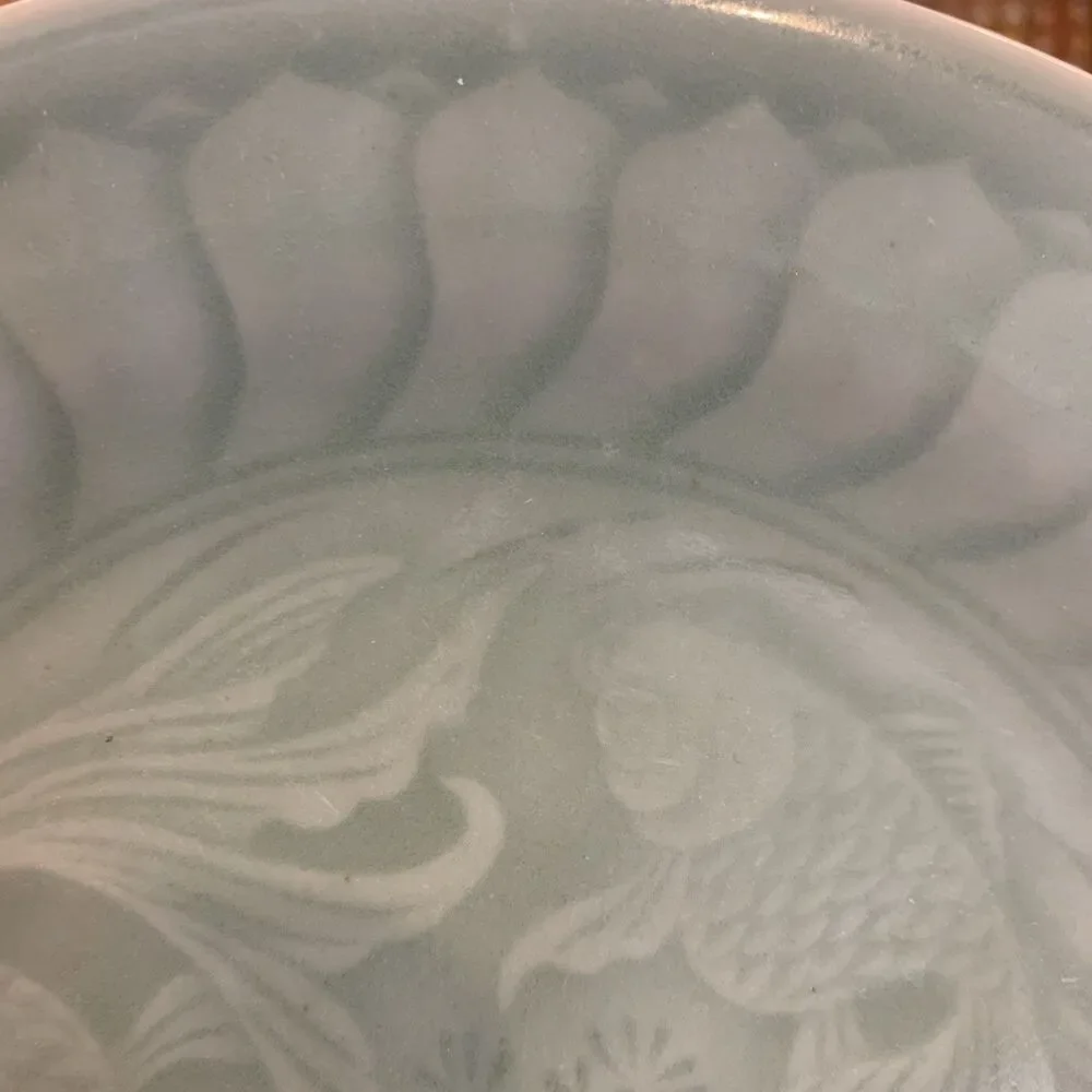 China Longquan Celadon Koi Fish Goldfish Plate